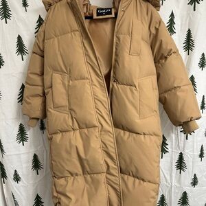 Women's Tan Puffer Coat